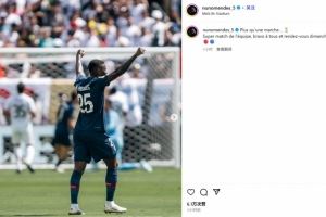 努诺-门德斯社媒晒庆祝照：距离冠军一步之遥，球队的表现棒极了